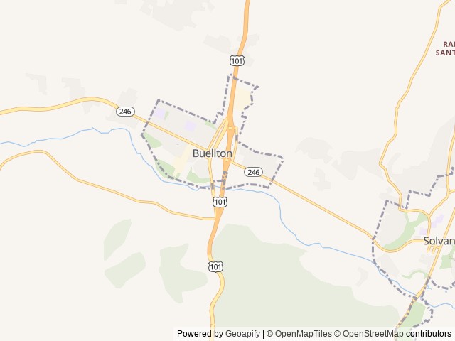 Map of Flying Flags RV Resort & Campground location at Buellton, CA, United States