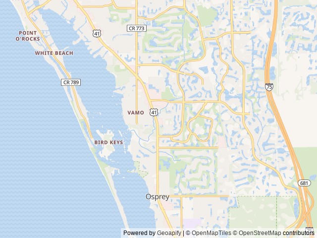 Map of Royal Palms location at Sarasota, FL, United States