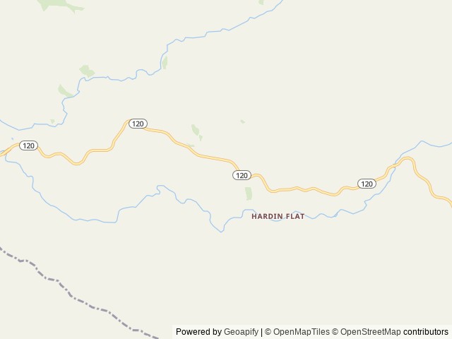 Map of Under Canvas Yosemite location at Groveland, CA, United States