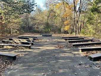 A photo of the amphitheater area within the campground at Chickamauga Battlefield.