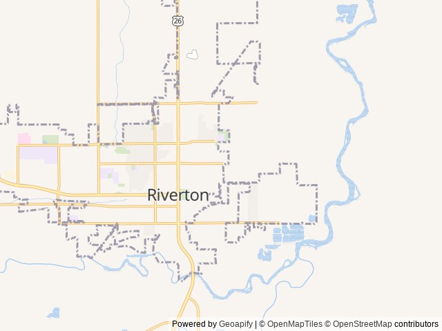 Map of Wind River RV Park location at Riverton, WY, United States
