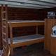 Interior of the cabin with bunkbeds