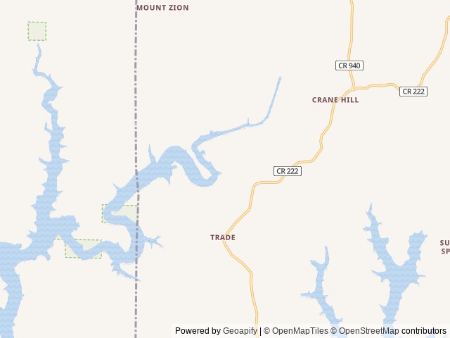 Map of Arrowhead RV Resort at Smith Lake, Crane Hill AL location at Bremen, AL, United States
