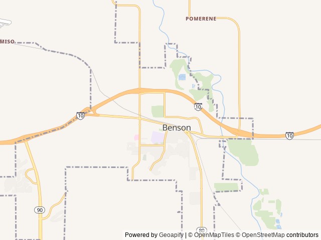 Map of Valley Vista RV Resort location at Benson, AZ, United States