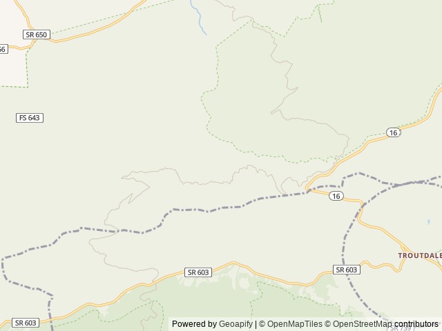 Map of Hurricane Campground location at Sugar Grove, VA, United States