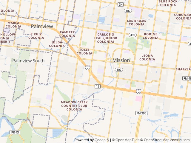 Map of Split Rail RV Park & Resort location at Palmview, TX, United States