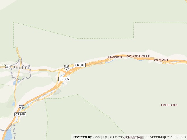 Map of Lawson Adventure Park location at Dumont, CO, United States