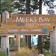 Entry sign for the Meeks Bay Resort.