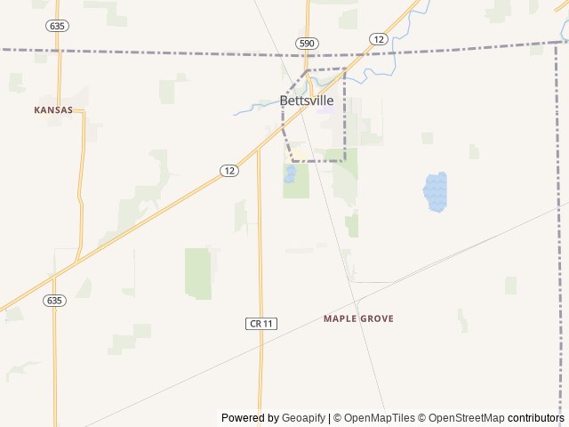 Map of The Quarry Campgrounds location at Tiffin, OH, United States