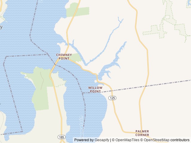 Map of 10 Acres Campground & RV Park location at Addison, VT, United States