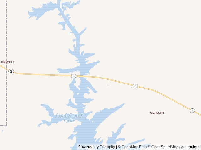 Map of Lost Rapids location at Ringold, OK, United States