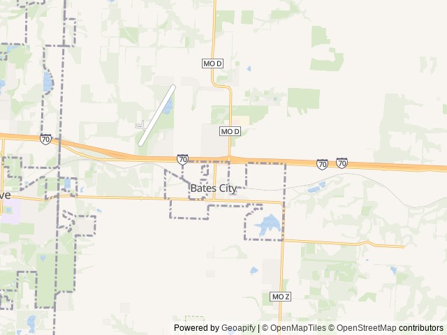 Map of Love's RV Hookup-Bates City MO 809 location at Bates City, MO, United States