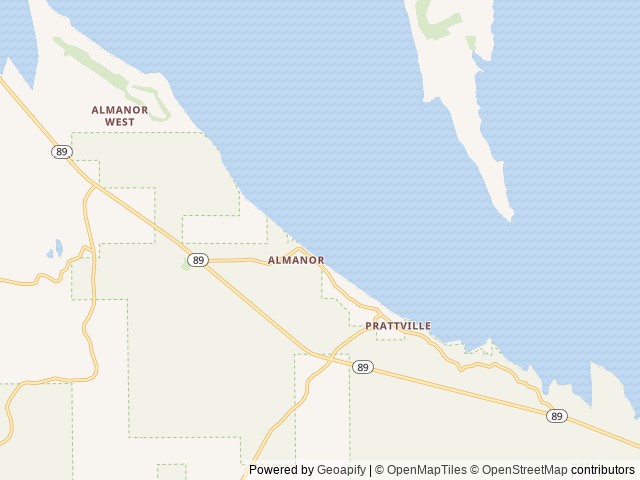 Map of Almanor location at Chester, CA, United States