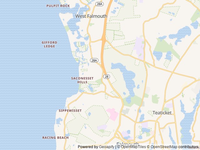Map of AutoCamp Cape Cod location at Falmouth, MA, United States