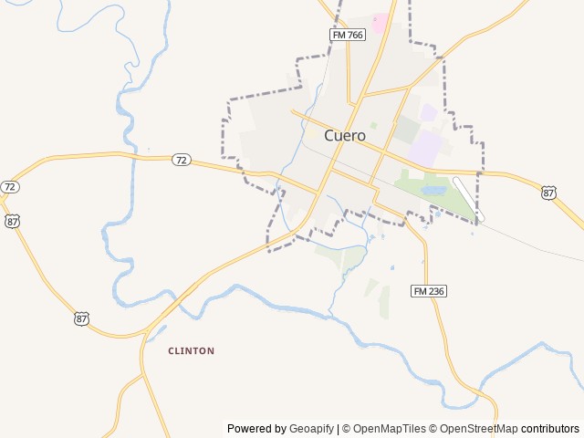 Map of Patriot RV Park - Cuero location at Cuero, TX, United States