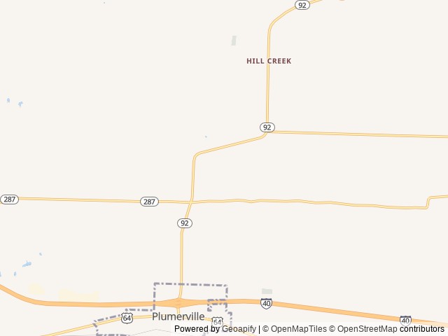 Map of Brewer Lake RV Park location at Plumerville, AR, United States