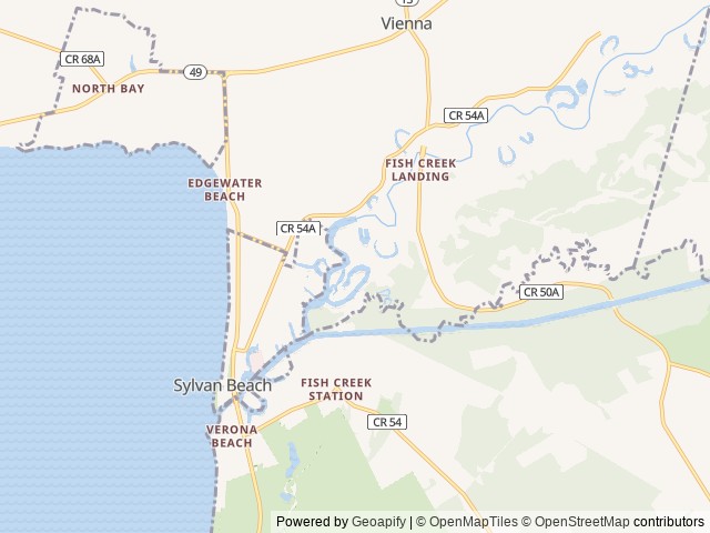 Map of Paradise Cove Campground location at Durhamville, NY, United States