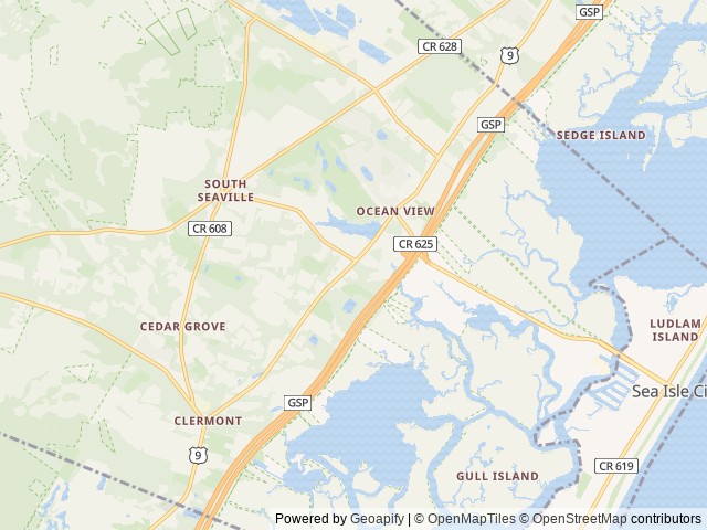 Map of Pine Haven Camping Resort location at Ocean View, NJ, United States