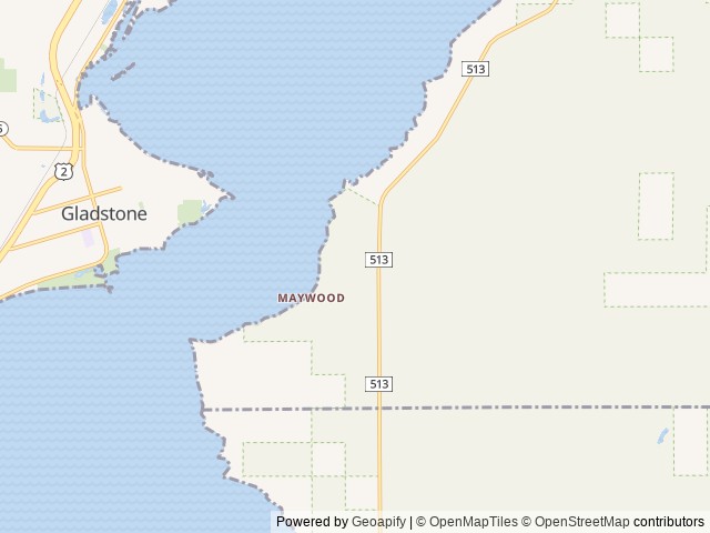Map of Little Bay De Noc location at Munising, MI, United States