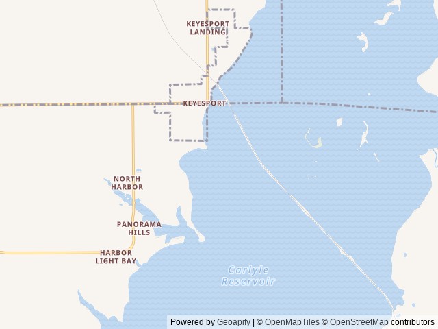 Map of Keyesport Rec. Area location at Carlyle, IL, United States