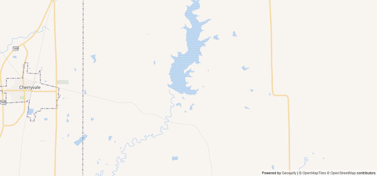 Map of Downstream Point location at Cherryvale, KS, United States