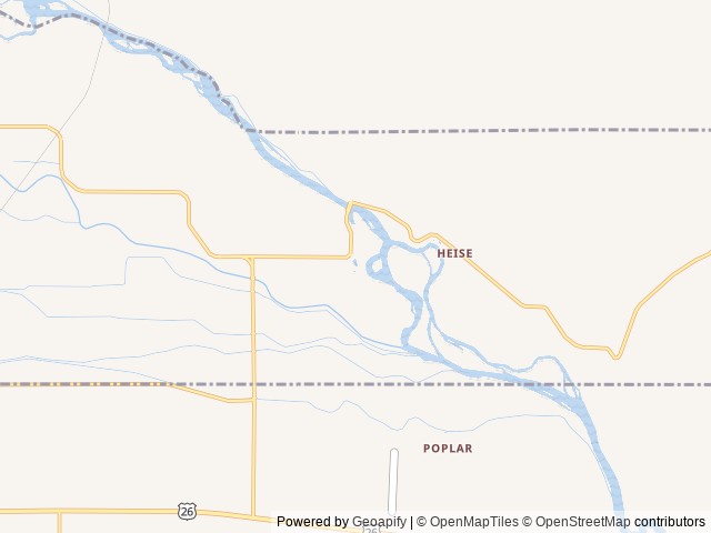 Map of Mountain River Ranch RV Park, Themed Western Cabins, Glamping Yurts location at Ririe, ID, United States