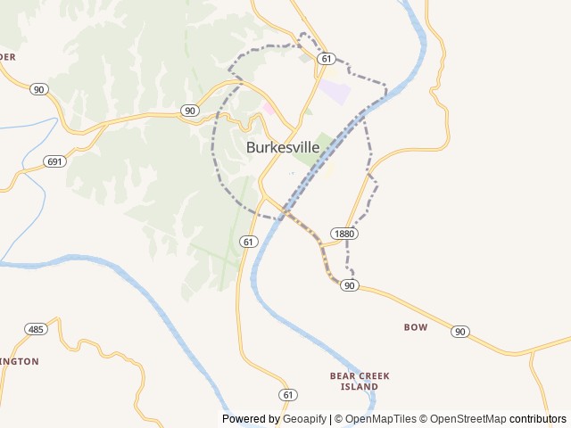 Map of Banks of the Cumberland Campground location at Burkesville, KY, United States