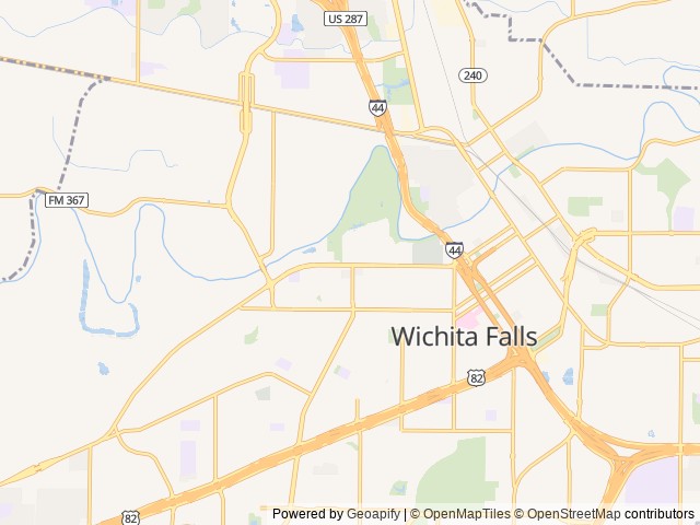 Map of Wichita Falls RV Park location at Wichita Falls, TX, United States
