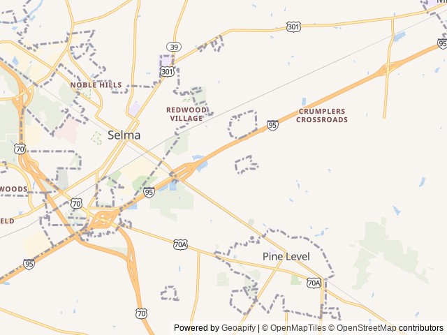 Map of North Pointe RV Resort location at Selma, NC, United States