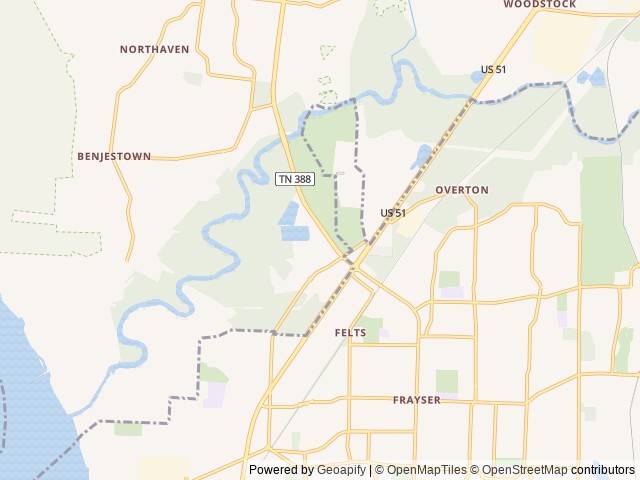 Map of Cook's Lake RV Resort and Campground location at Memphis, TN, United States
