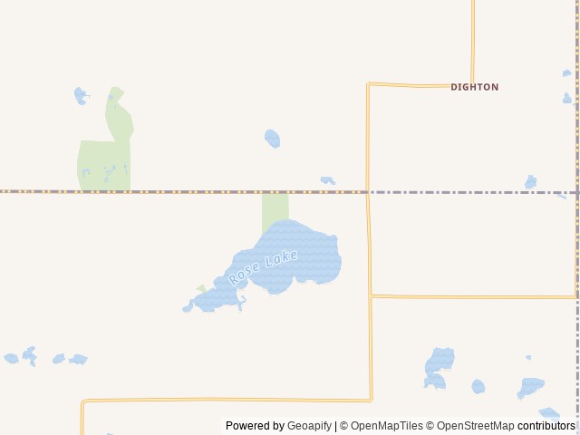Map of Rose Lake Park location at Le Roy, MI, United States