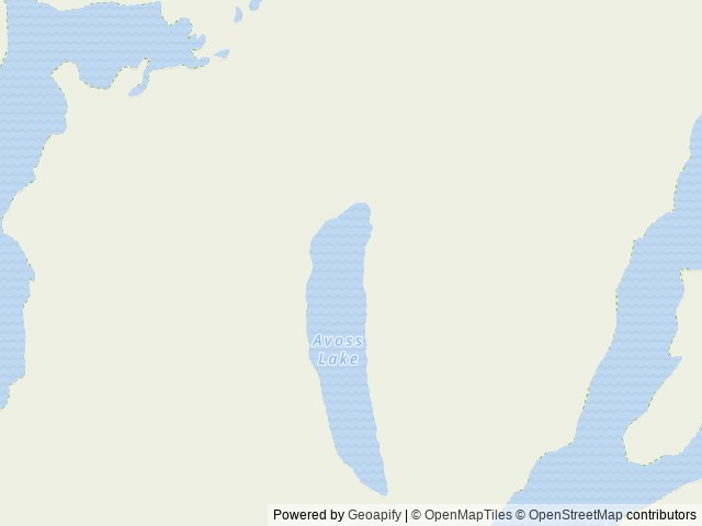 Map of Avoss Lake Cabin location at Sitka, AK, United States