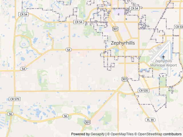 Map of Rainbow Village Zephyrhills (Age Restricted 55+) location at Zephyrhills, FL, United States