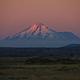 Overview of Lava Beds with Mount Shasta in the background. 