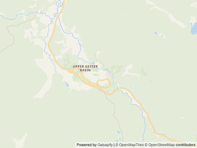 Map of Old Faithful Inn location at Yellowstone National Park, WY, United States