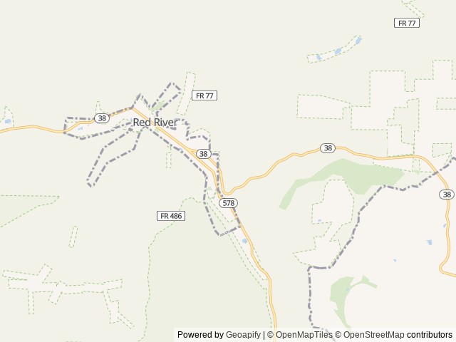Map of Road Runner RV Resort location at Red River, NM, United States