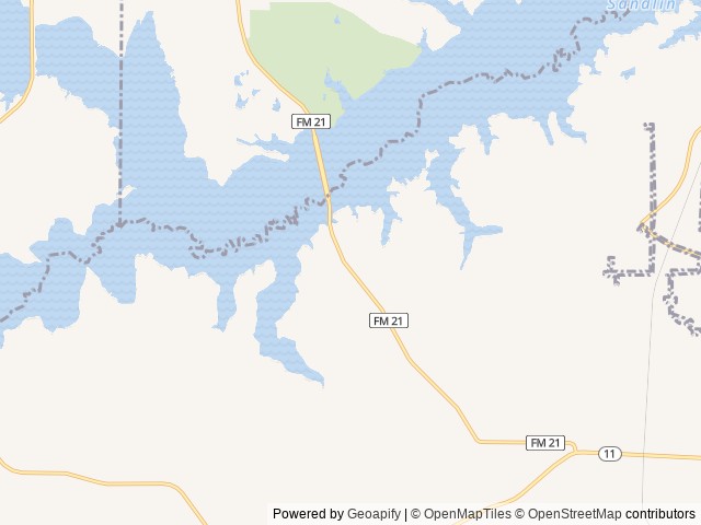 Map of The Bluffs RV Park location at Pittsburg, TX, United States