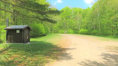 Parking lot for boat landing and ATV trailhead