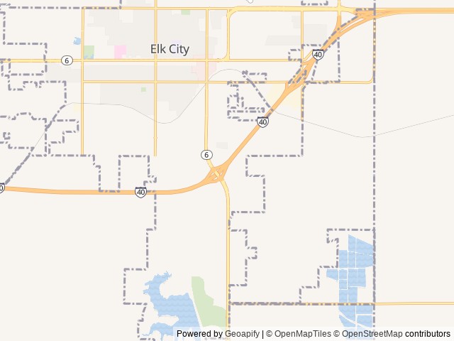 Map of Elk Creek RV Park location at Elk City, OK, United States