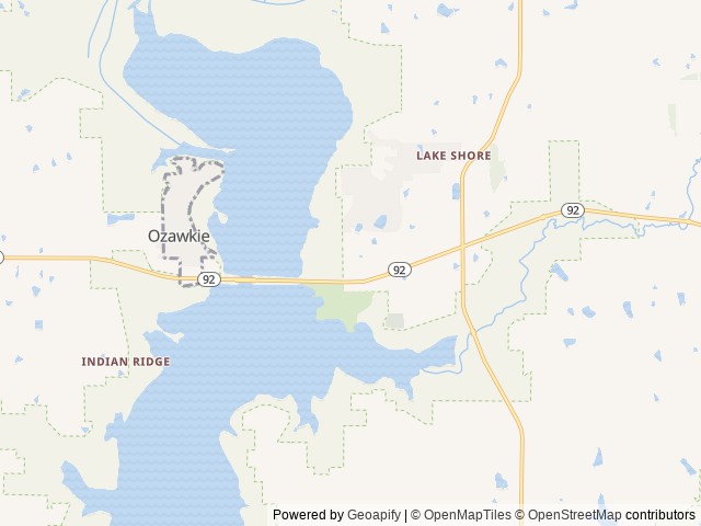 Map of Old Town location at Perry, KS, United States