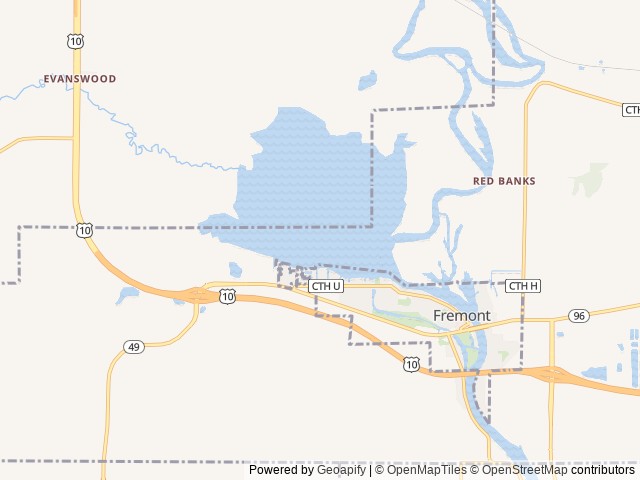 Map of Blue Top Resort location at Fremont, WI, United States