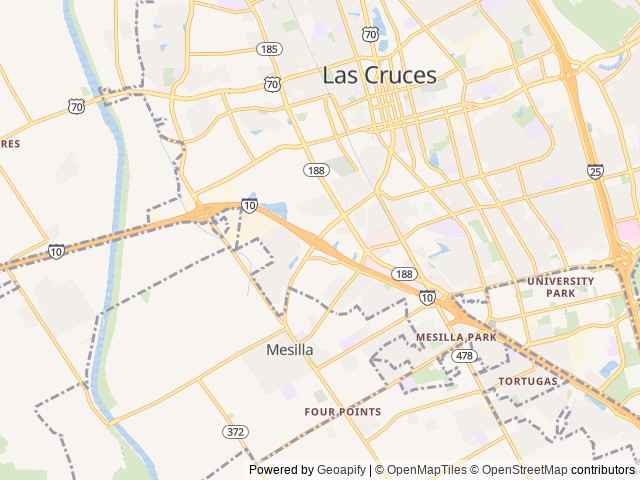 Map of Hacienda RV Resort location at Las Cruces, NM, United States