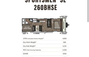 2020 KZ Sportsmen Classic SE 260BHSE