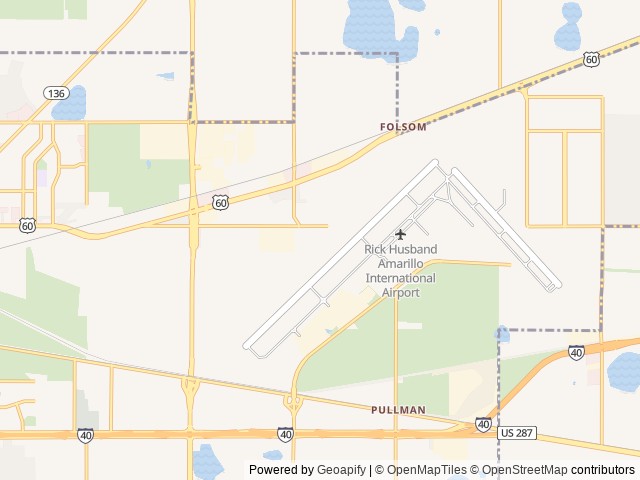 Map of Amarillo KOA Journey location at Amarillo, TX, United States
