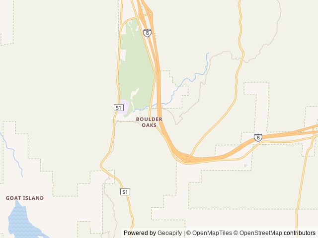 Map of Boulder Oaks Eqst location at Alpine, CA, United States