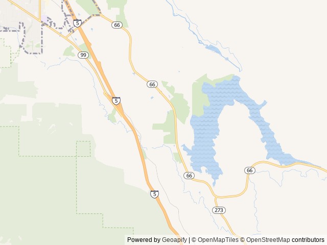 Map of Emigrant Lake location at Ashland, OR, United States