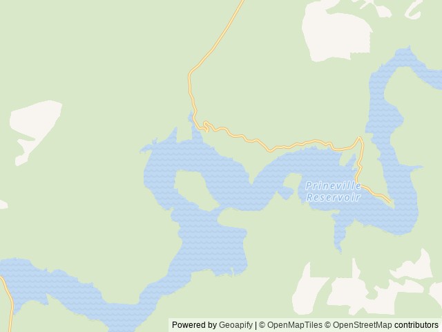 Map of Prineville Reservoir State Park location at Prineville, OR, United States
