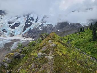 View of Laughton Glacier from the moraine. Approx a 1 hour hike up the trail