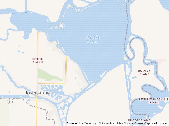 Map of Sugar Barge RV Resort & Marina location at Bethel Island, CA, United States