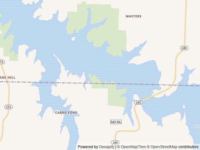 Map of Cedar Ridge (MO) location at Aldrich, MO, United States